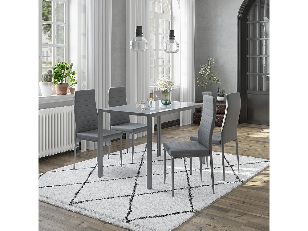 Ensemble de table à manger gris 120x75x70 grand