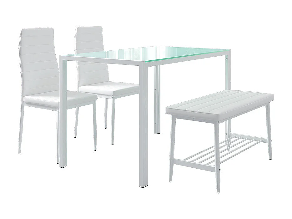 Ensemble de table à manger blanc 120x70x75 grand