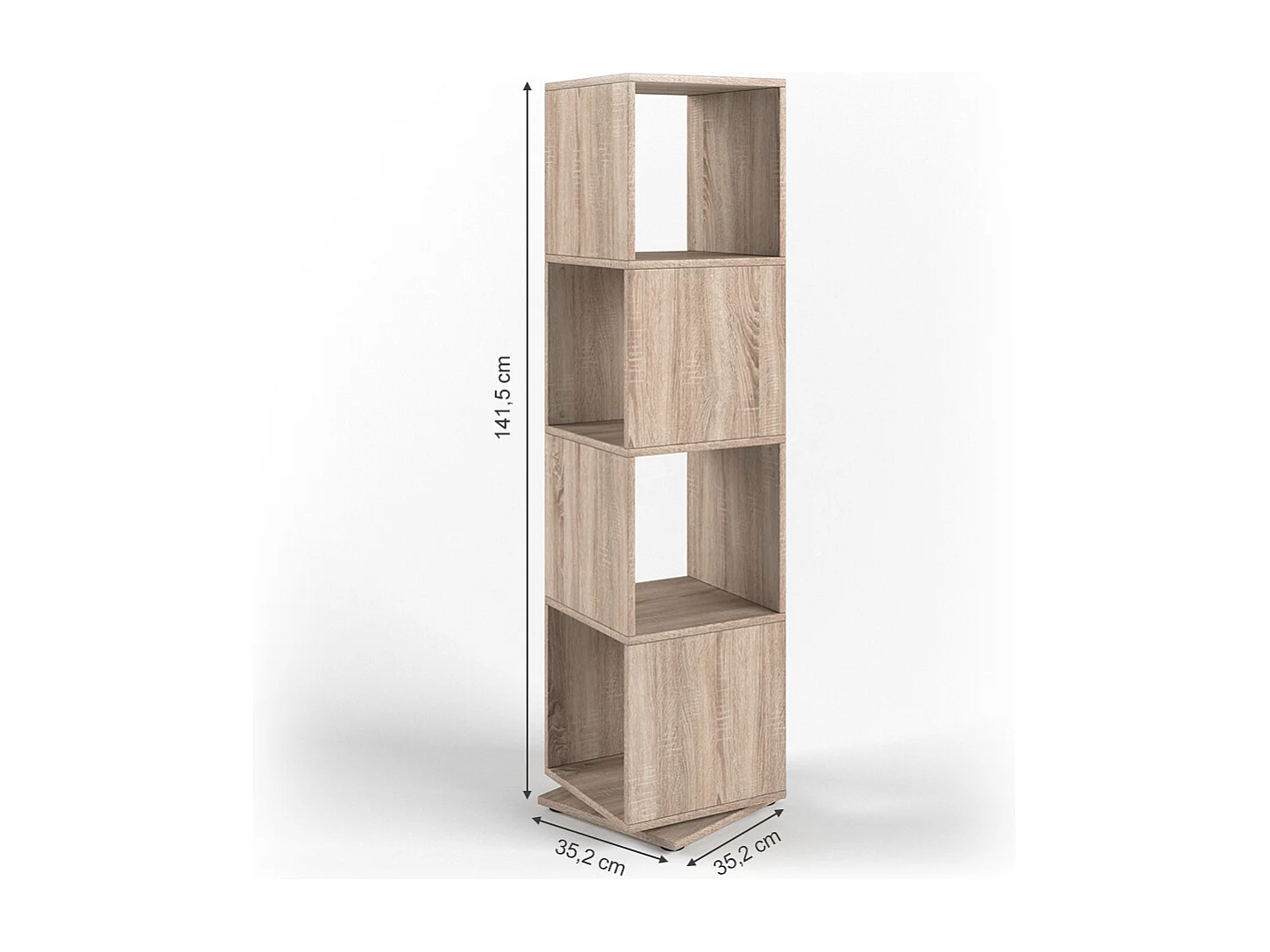 Étagère pivotante sonoma 35.2x35.2x144.2