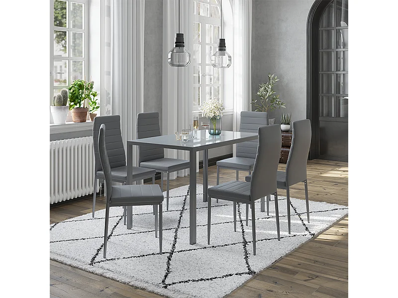 Ensemble de table à manger gris 120x75x70 grand