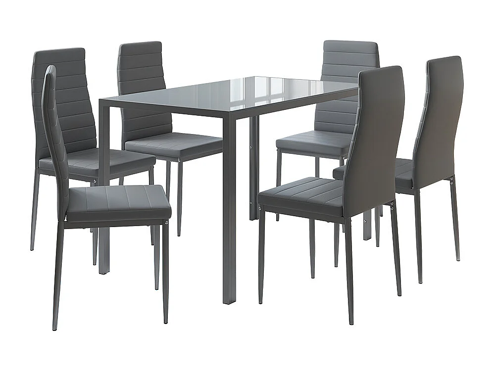 Ensemble de table à manger gris 120x75x70 grand