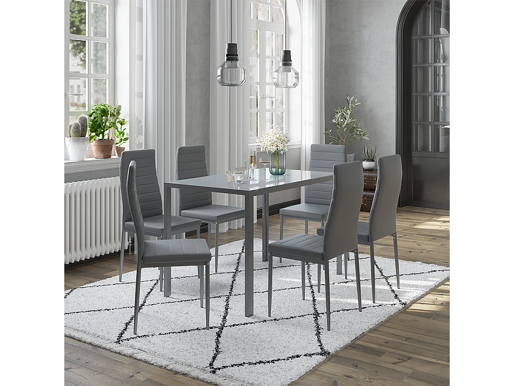 Ensemble de table à manger gris 120x75x70 grand