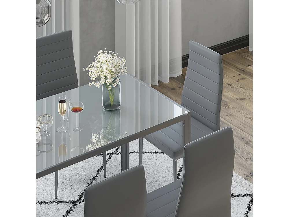 Ensemble de table à manger gris 120x75x70 grand