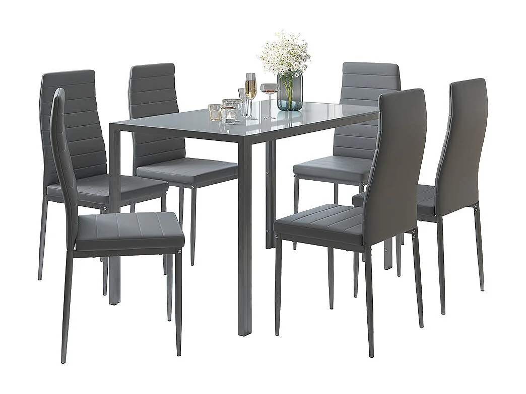 Ensemble de table à manger gris 120x75x70 grand