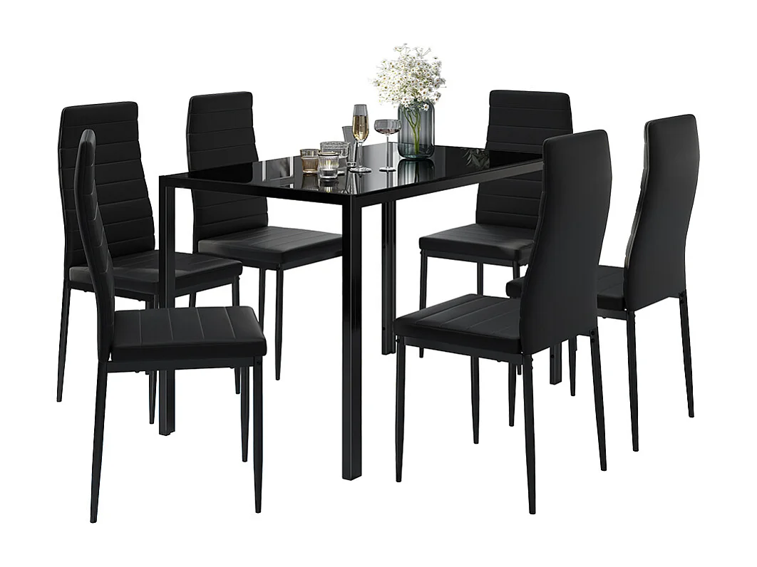 Ensemble de table à manger noir 120x75x70 grand