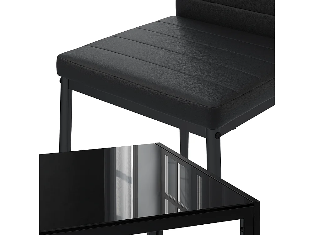 Ensemble de table à manger noir 120x75x70 grand