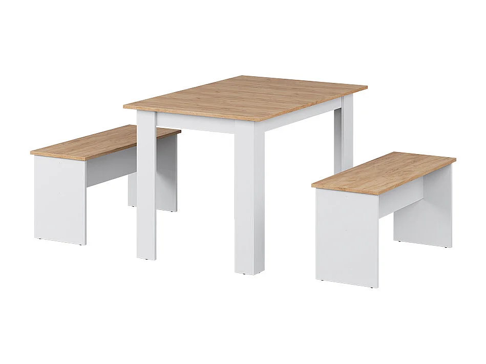 Ensemble de banquette dangle chêne blanc/force de lor 112x73.6x73 sentio