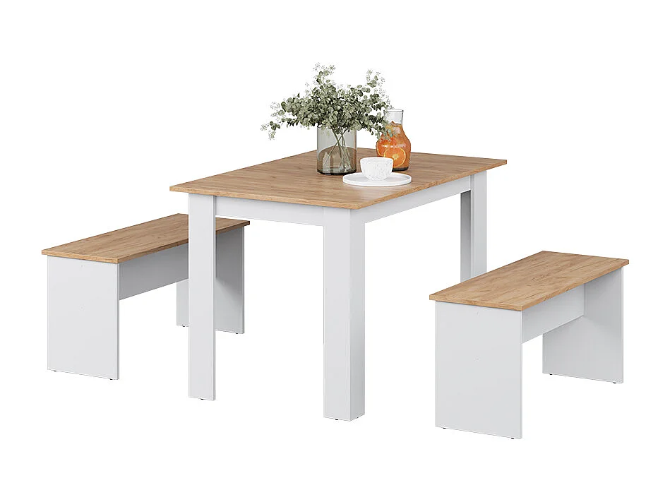 Ensemble de banquette dangle chêne blanc/force de lor 112x73.6x73 sentio