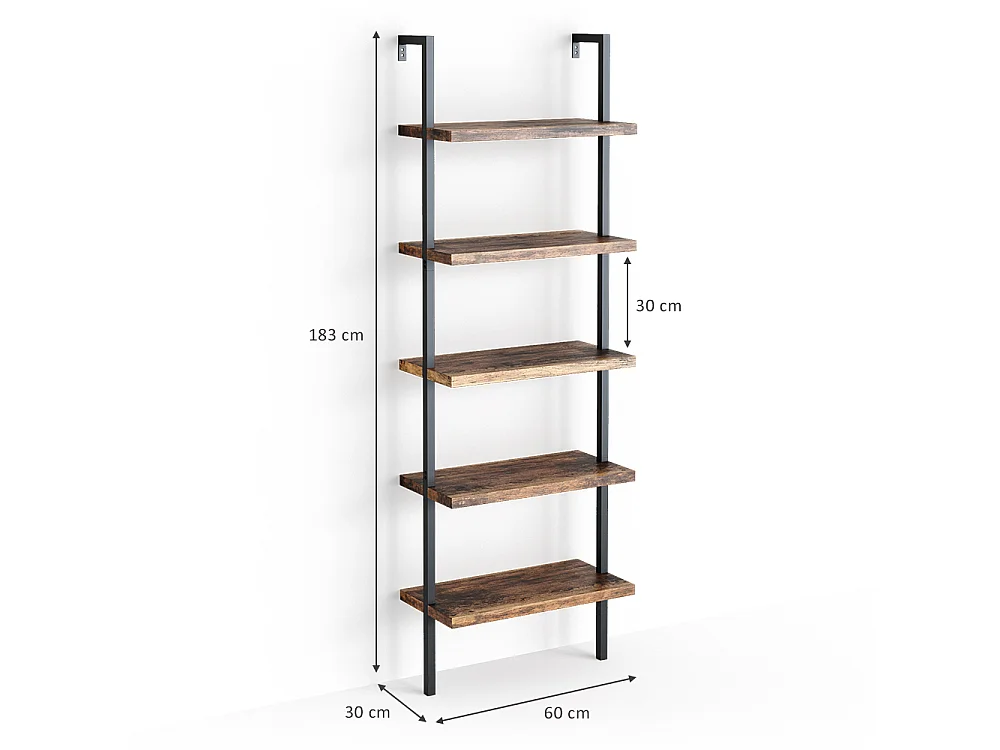 Bibliothèque bois antique 60x30x183 ava
