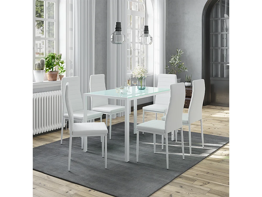 Esstisch-Set weiß 120x75x70 grand