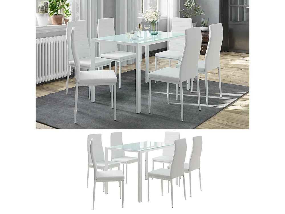 Esstisch-Set weiß 120x75x70 grand