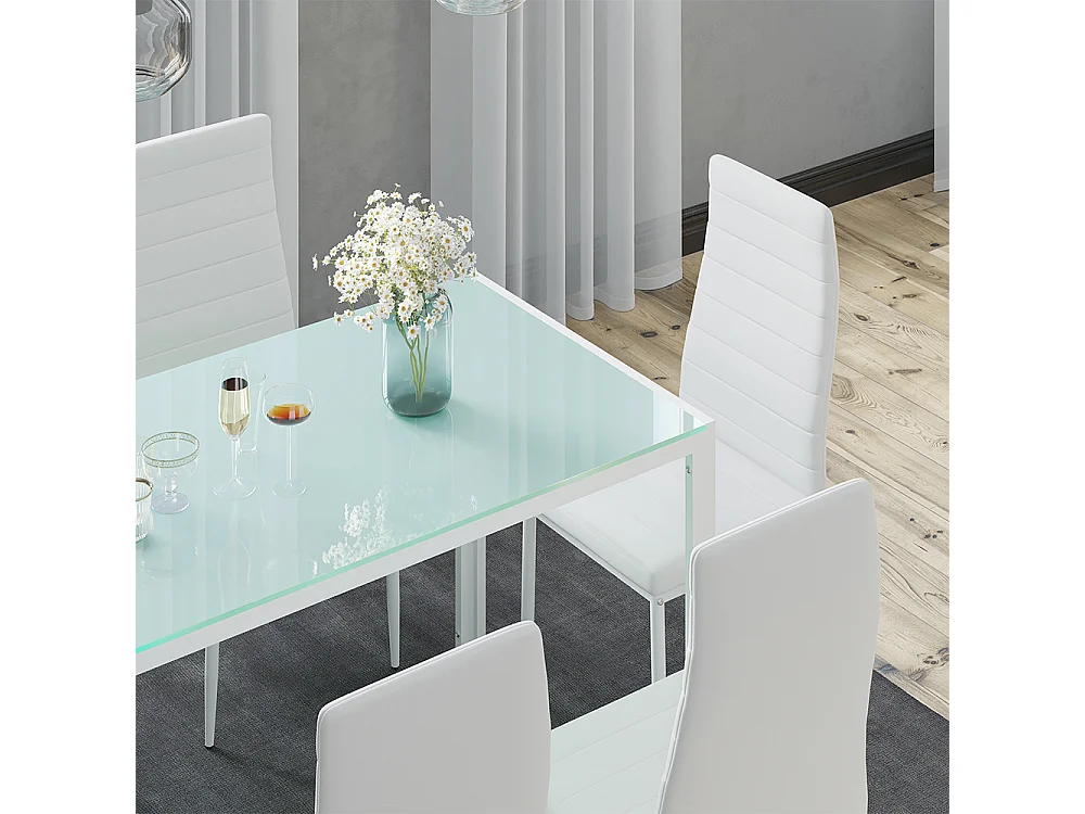 Esstisch-Set weiß 120x75x70 grand