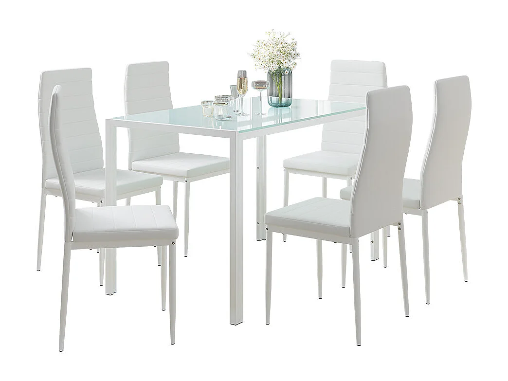 Ensemble de table à manger blanc 120x75x70 grand
