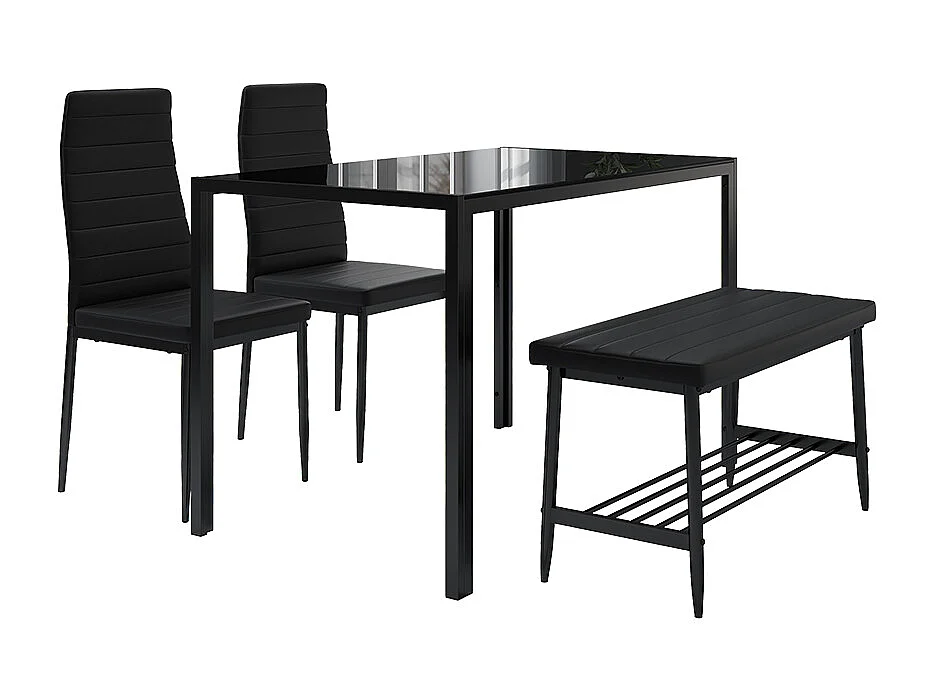 Ensemble de table à manger noir 120x70x75 grand