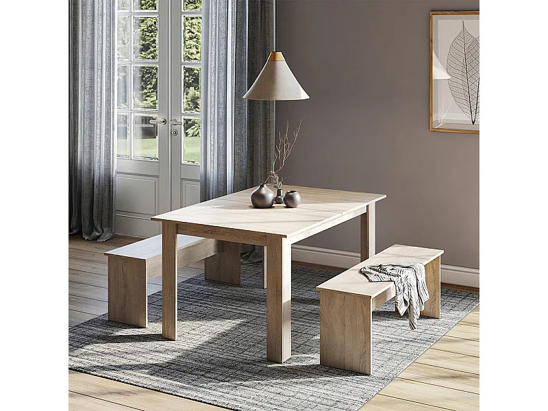 Ensemble de table à manger sonoma 137.6x92.8x73 sentio