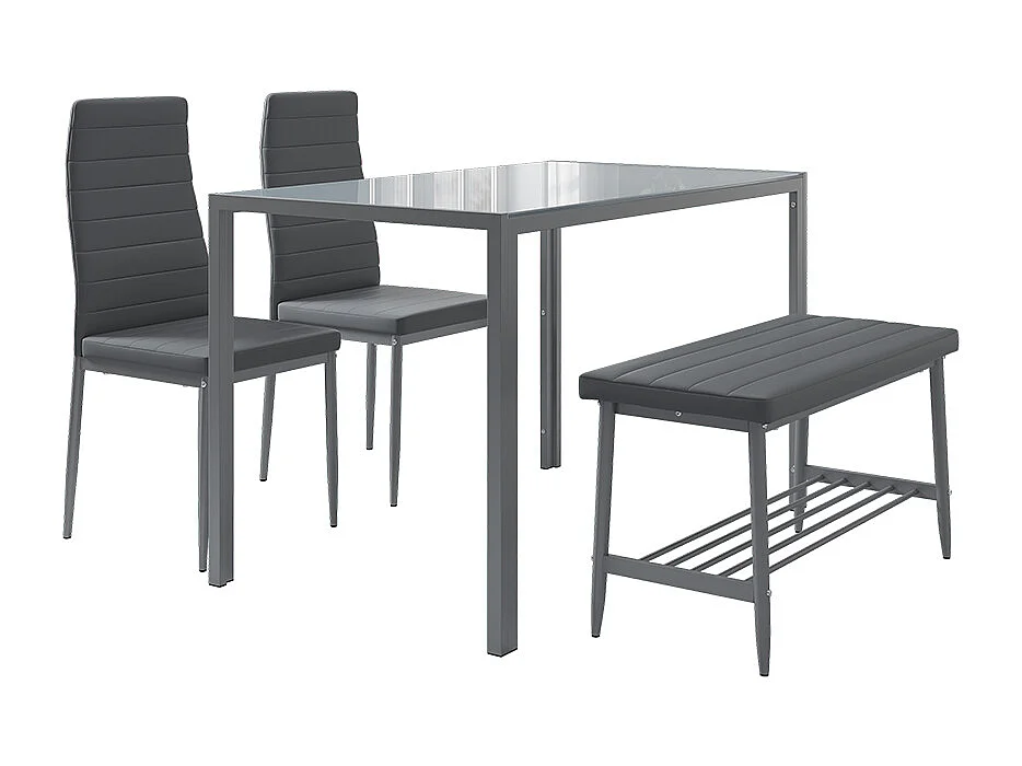 Ensemble de table à manger gris 120x70x75 grand