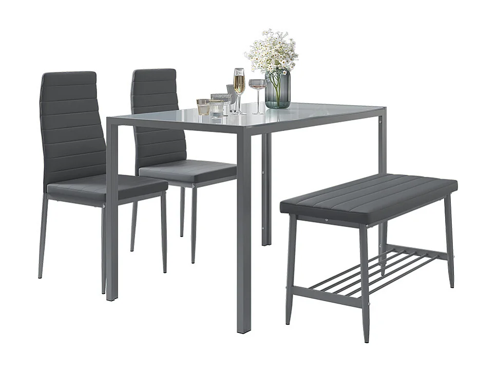 Ensemble de table à manger gris 120x70x75 grand