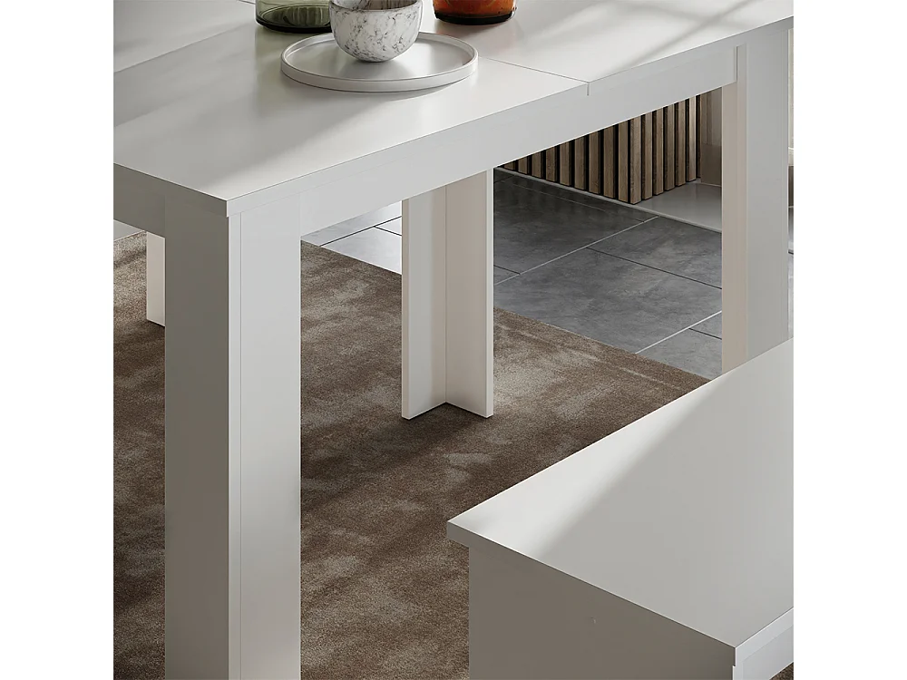 Ensemble de table à manger blanc 112x73.6x73 sentio