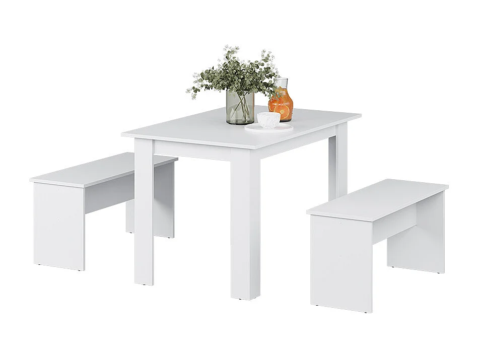 Ensemble de table à manger blanc 112x73.6x73 sentio