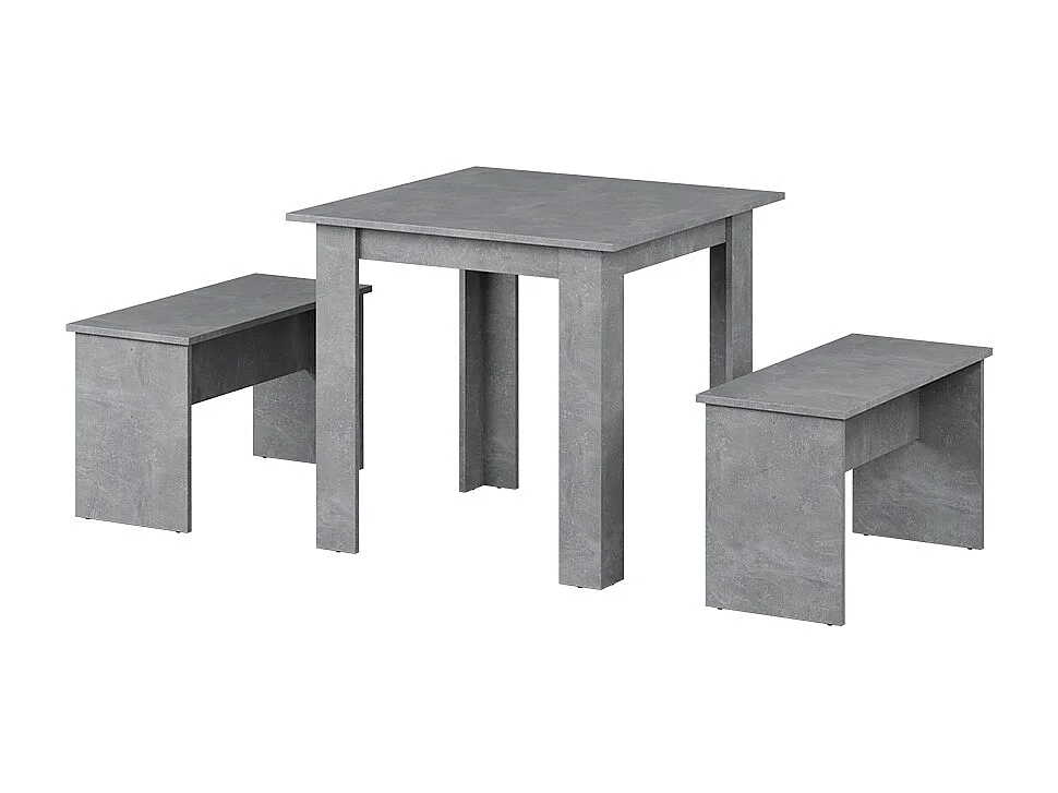 Ensemble de table à manger béton 80x80x73 sentio