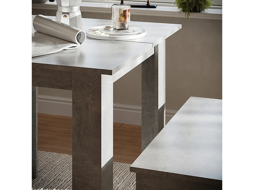 Ensemble de table à manger béton 80x80x73 sentio