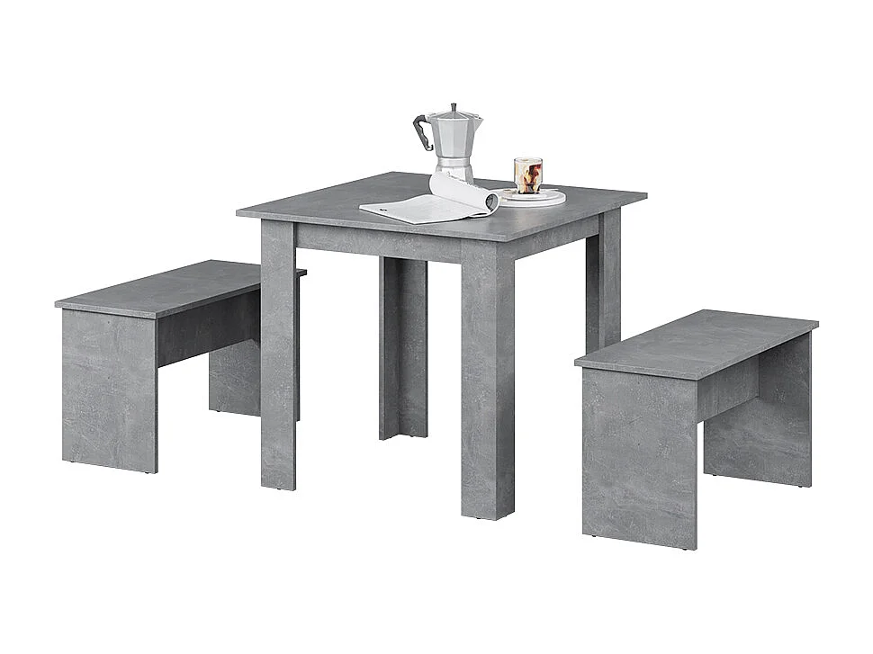 Ensemble de table à manger béton 80x80x73 sentio