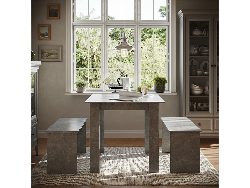 Ensemble de table à manger béton 80x80x73 sentio