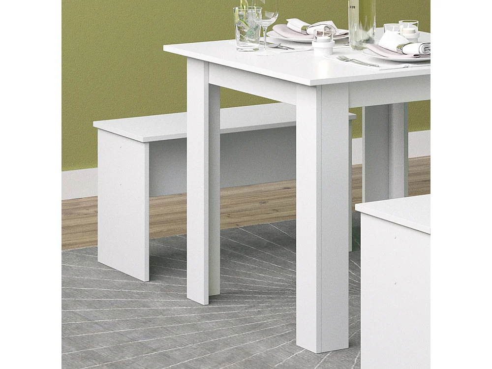 Ensemble de table à manger blanc 80x80x73 sentio