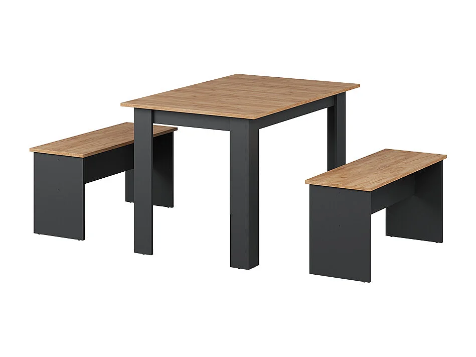 Esstisch Set anthrazit/goldkraft eiche 112x73.6x73 sentio