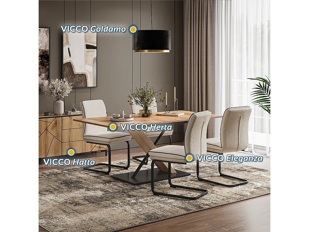 Chaise cantilever beige 49x63.5x95.5 eleganza