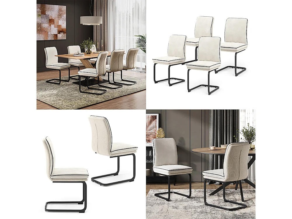 Chaise cantilever beige 49x63.5x95.5 eleganza