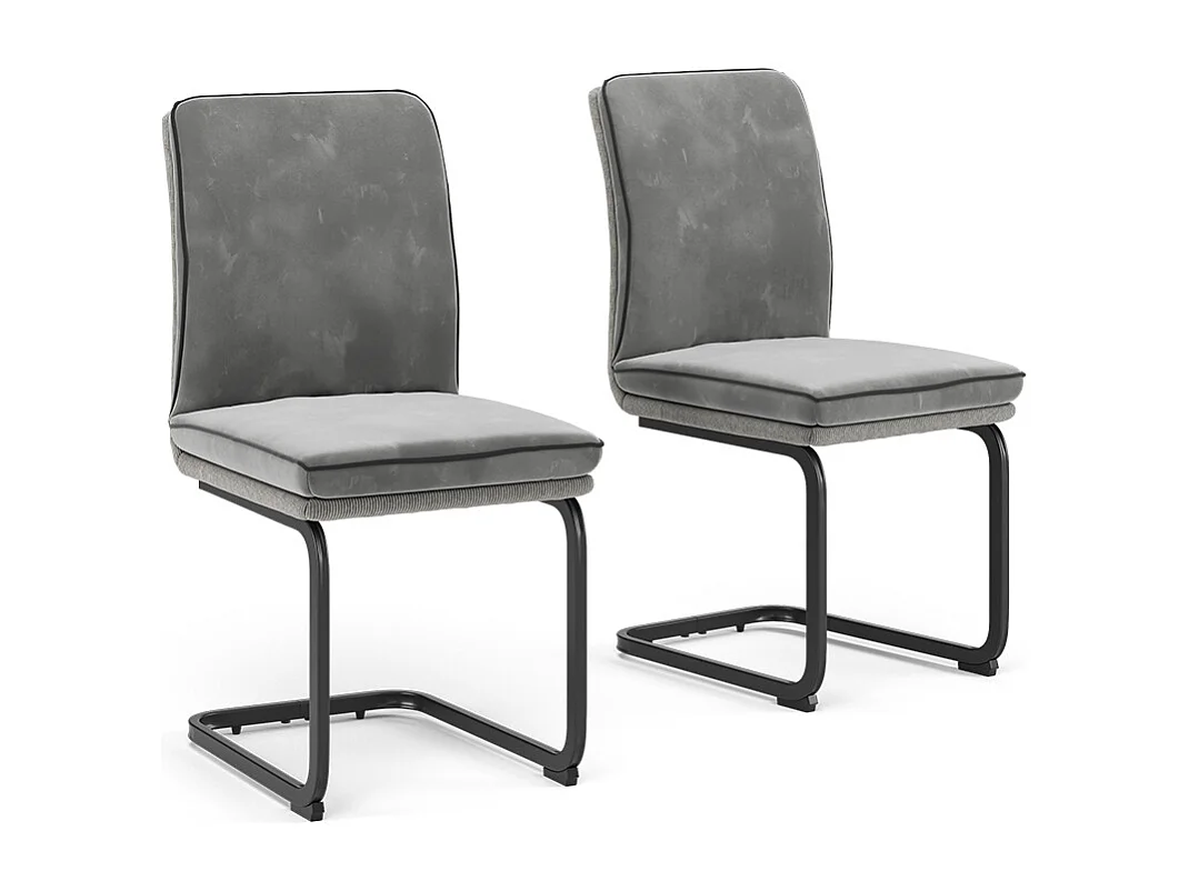 Chaise cantilever gris clair 49x63.5x95.5 eleganza