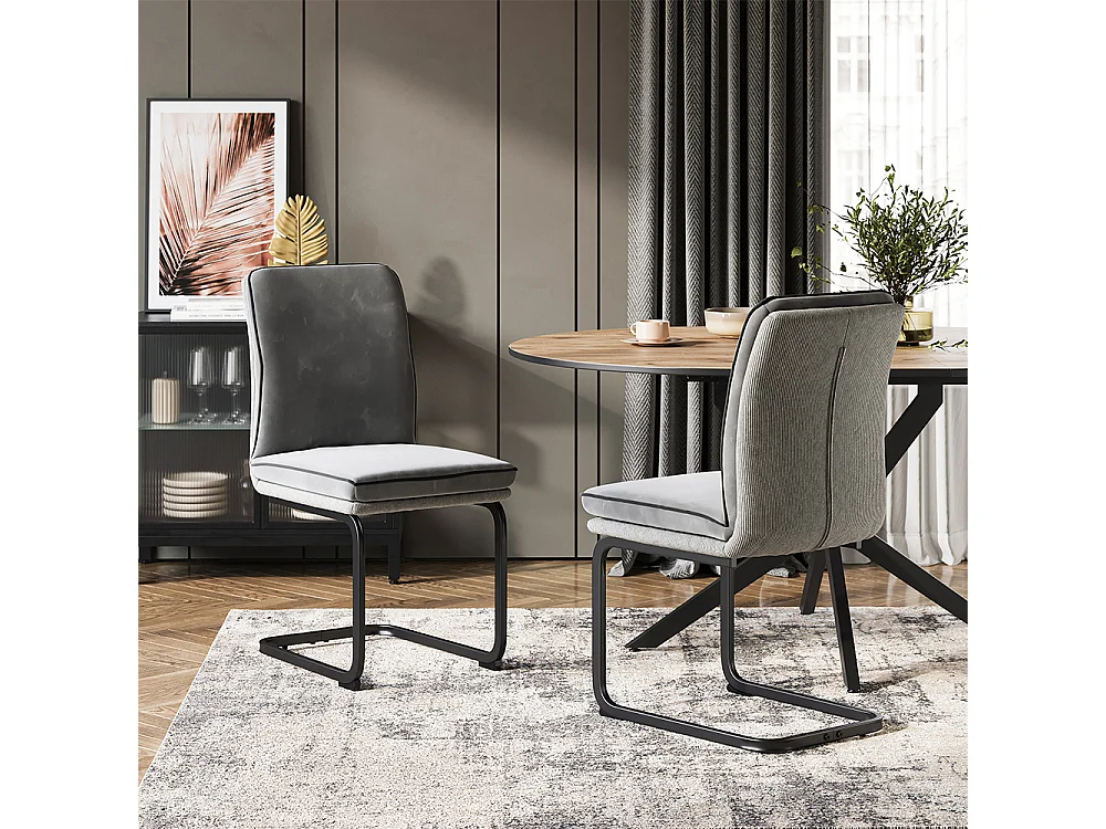 Chaise cantilever gris clair 49x63.5x95.5 eleganza