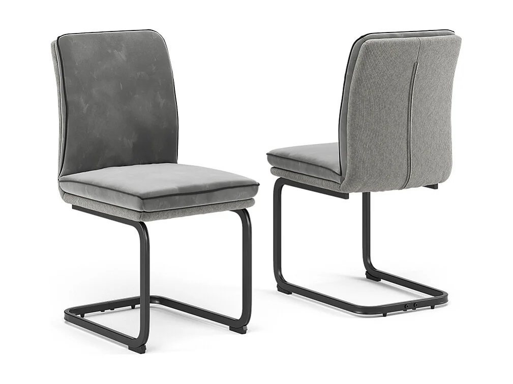 Chaise cantilever gris clair 49x63.5x95.5 eleganza