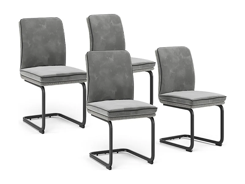 Sledestoel lichtgrijs 49x63.5x95.5 eleganza