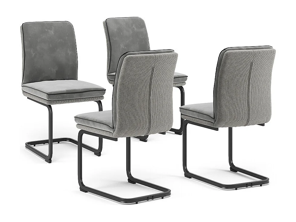 Chaise cantilever gris clair 49x63.5x95.5 eleganza