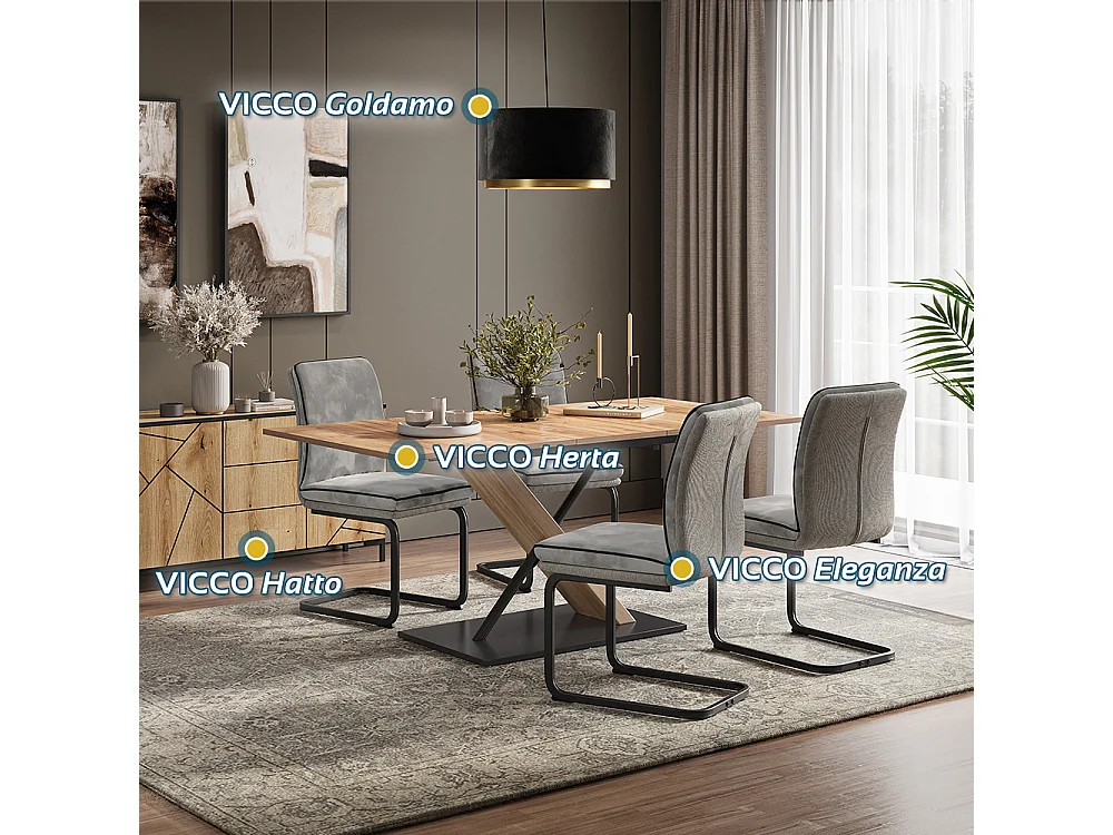 Freischwinger hellgrau 49x63.5x95.5 eleganza