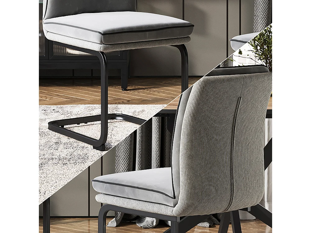 Freischwinger hellgrau 49x63.5x95.5 eleganza