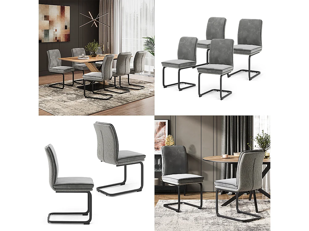 Freischwinger hellgrau 49x63.5x95.5 eleganza