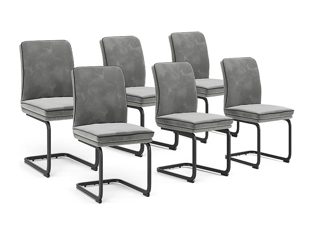 Chaise cantilever gris clair 49x63.5x95.5 eleganza