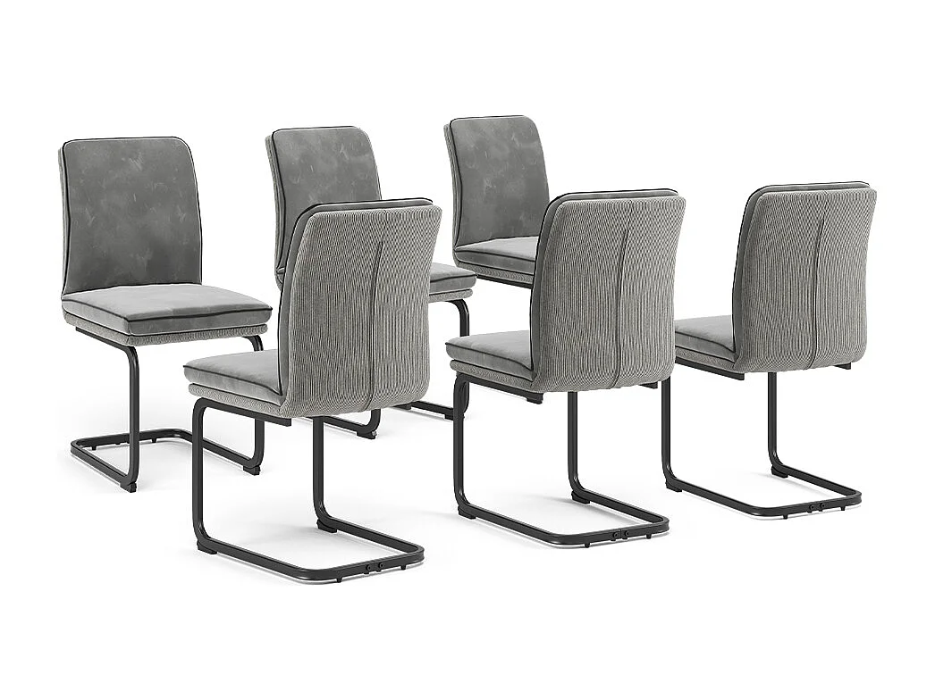 Chaise cantilever gris clair 49x63.5x95.5 eleganza