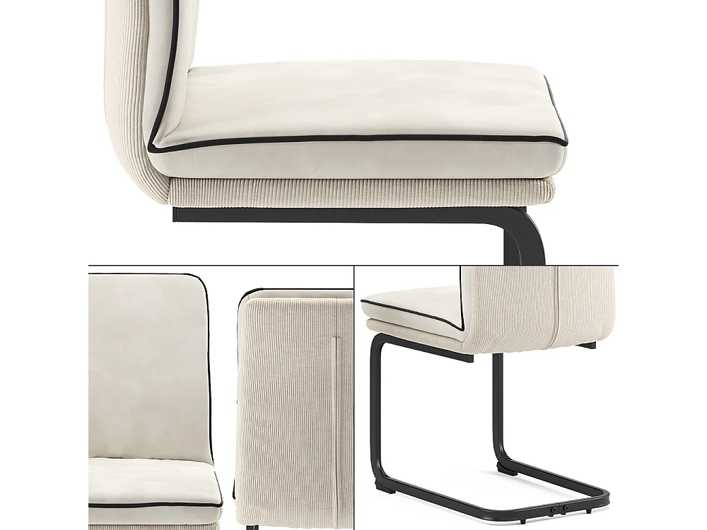 Sedia a sbalzo beige 49x63.5x95.5 eleganza