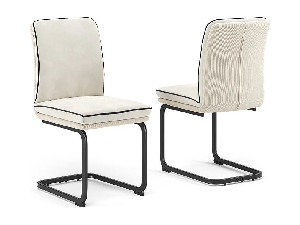 Sedia a sbalzo beige 49x63.5x95.5 eleganza