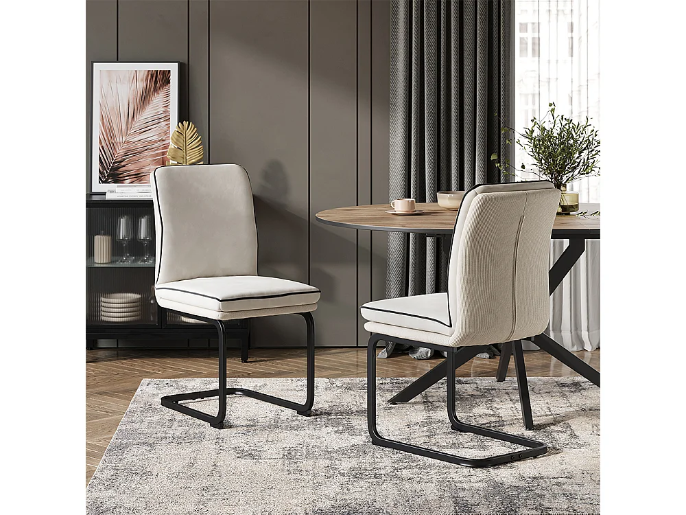 Chaise cantilever beige 49x63.5x95.5 eleganza