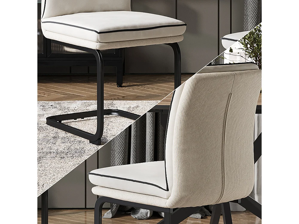 Chaise cantilever beige 49x63.5x95.5 eleganza