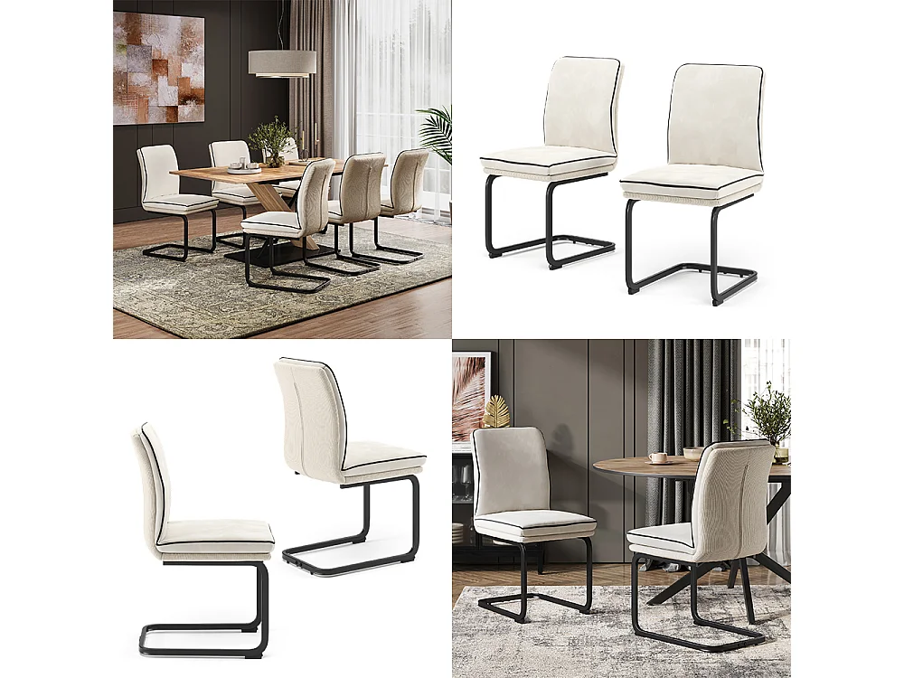 Chaise cantilever beige 49x63.5x95.5 eleganza