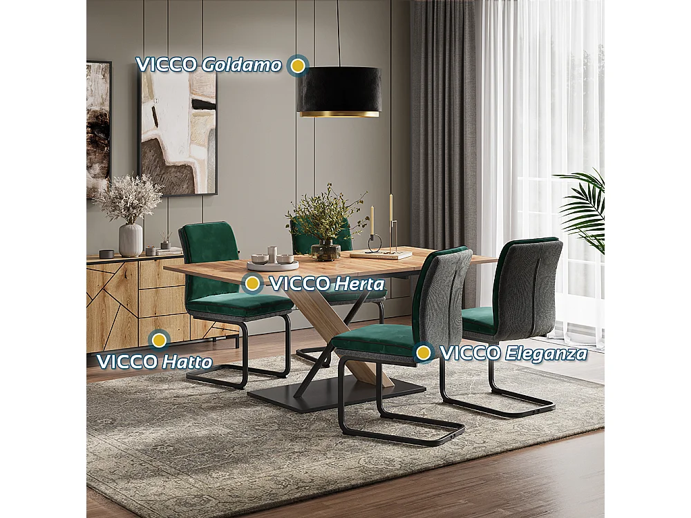 Freischwinger dunkelgrün 49x63.5x95.5 eleganza