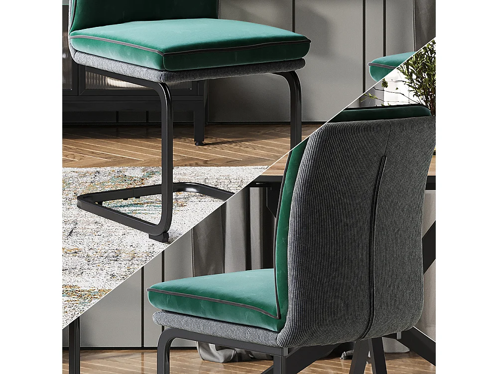 Freischwinger dunkelgrün 49x63.5x95.5 eleganza