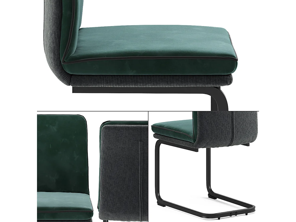 Freischwinger dunkelgrün 49x63.5x95.5 eleganza