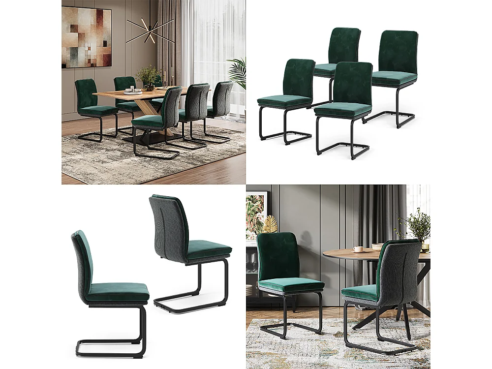 Freischwinger dunkelgrün 49x63.5x95.5 eleganza